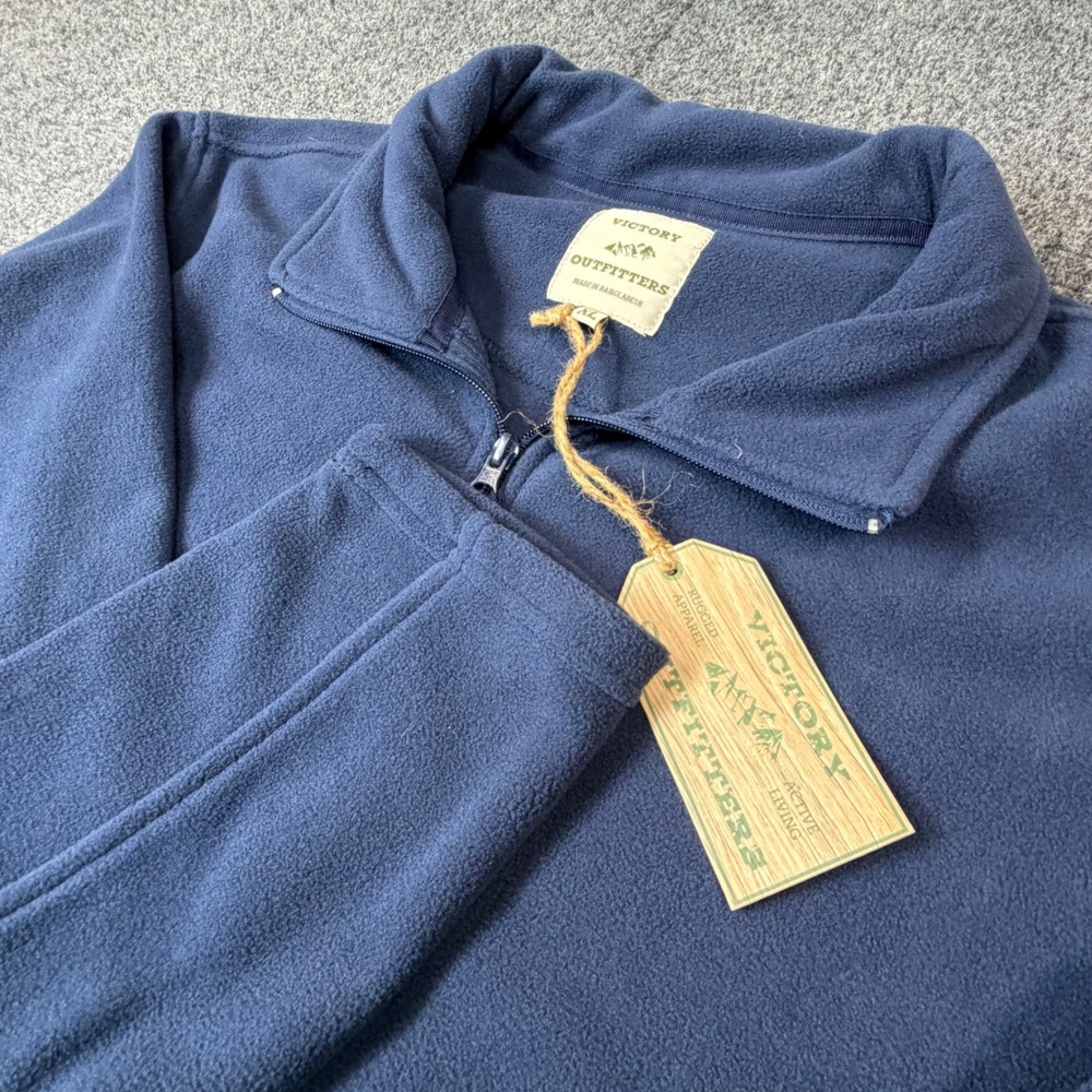 Victory Outfitters Mens Size XL Fleece Jacket Navy Blue Full Zip New with‎ Tags
